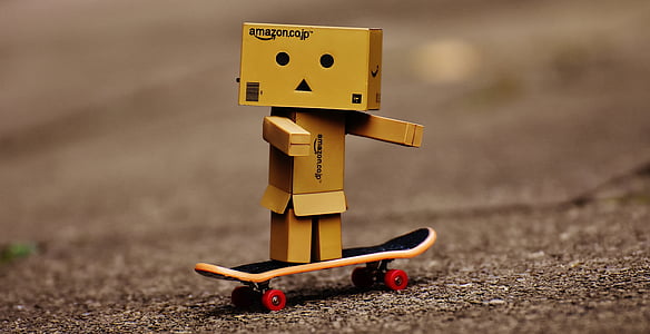 Amazon Boxman on skateboard thumbnail