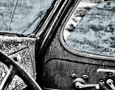 grayscale photography of car side door thumbnail