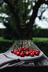 Fresh Cherries on a simple plate thumbnail