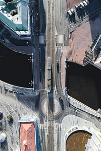 bird's-eye view of roadway and buildings thumbnail
