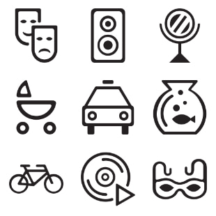 Locations - Outline svg vector icon sets