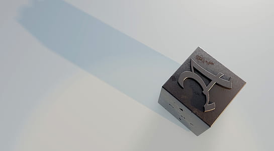 gray letter A cube on white surface thumbnail