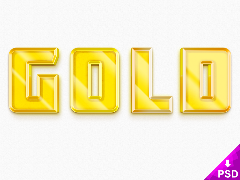 3D Gold Text Style psd file