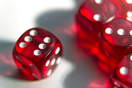 Closeup shot of red playing dice game thumbnail