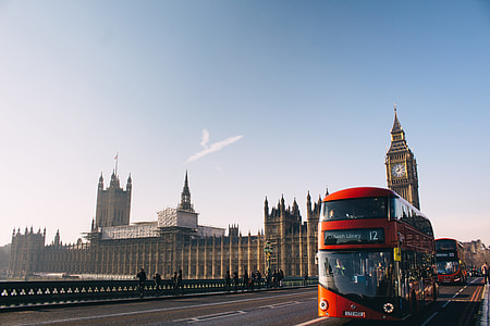 double decker bus near Big Ben Tower thumbnail
