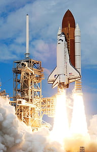 white space shuttle taking off from platform thumbnail