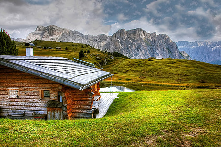 brown cabin on hill thumbnail