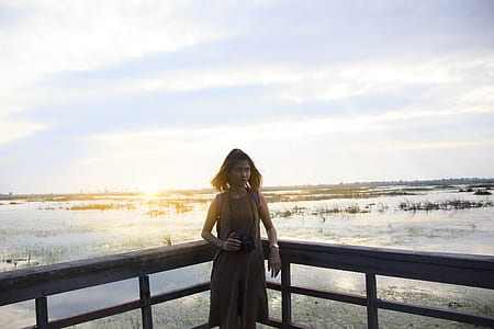 sky, sunset, person, woman thumbnail