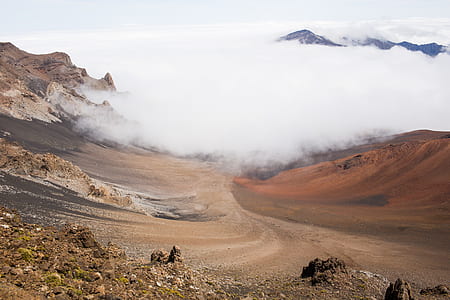 aerial photography of fog on the mountain thumbnail