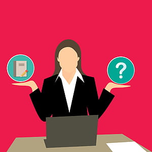 Illustration of woman looking up words online. thumbnail