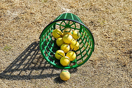 tennis balls in green basket thumbnail