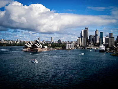 gray concrete buildings surrounded sea under white cloudy sky thumbnail
