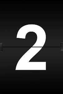 white and black 2 number sign thumbnail