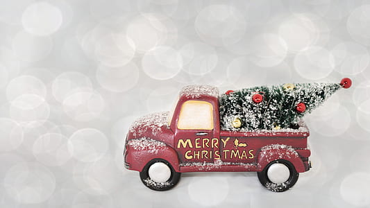 pink pickup truck toy with Merry Christmas text thumbnail