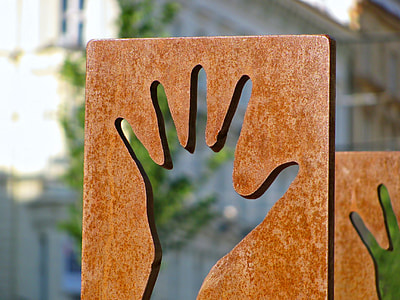 brown steel decor with hand hole thumbnail
