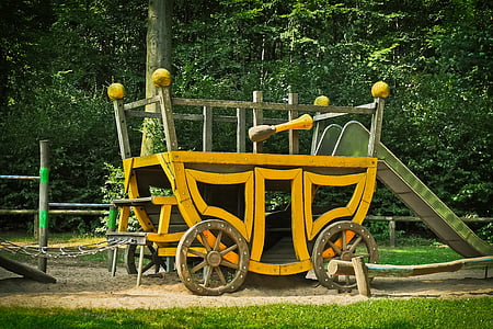 yellow wooden carriage with slide thumbnail
