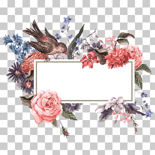 Flower Wedding invitation Stock photography Illustration, Flowers and birds, red and white flowers painting PNG clipart