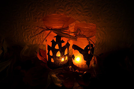 two Halloween themed votive candle wallpaper thumbnail
