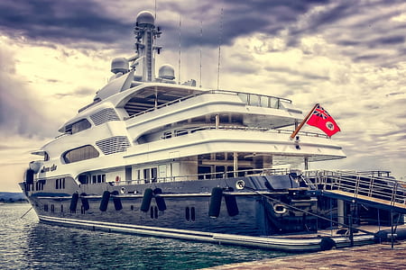 white and black yacht thumbnail