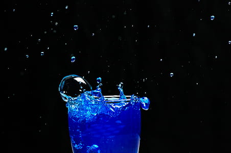 Blue Liquid Splash on Glass thumbnail