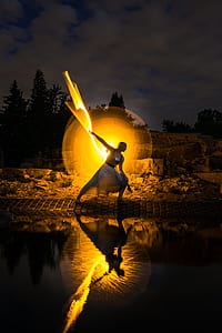 light painting, light, light art, female thumbnail