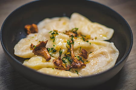 Cooked Food on Black Bowl thumbnail