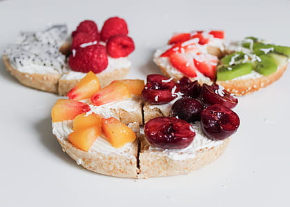Three Biscuits With Fruit Toppings thumbnail