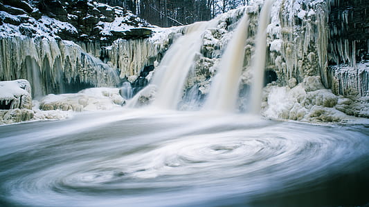 time lapse photography of waterfalls thumbnail