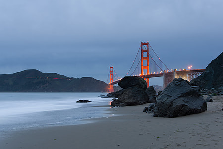 Golden Gate Bridge under cloudy sky thumbnail