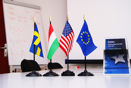 flags of Italy, European Union, USA, and Sweden thumbnail