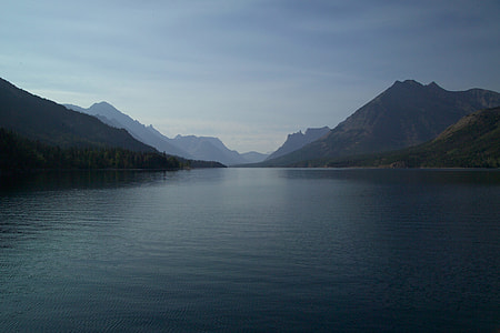 Lake Landscape with hills in Glacier National Park, Montana thumbnail