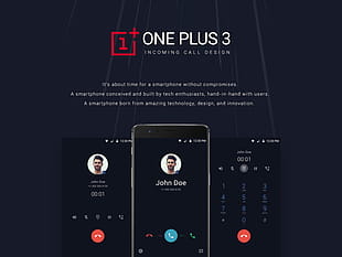 ONEPLUS 3 Incoming Call UI Design psd file