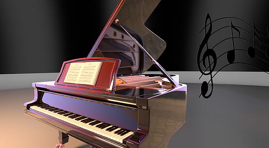 brown grand piano with note thumbnail