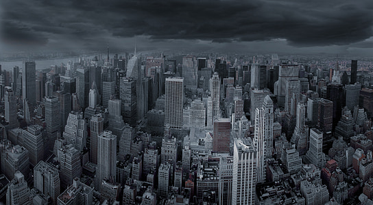 grayscasle photo of city buildings thumbnail