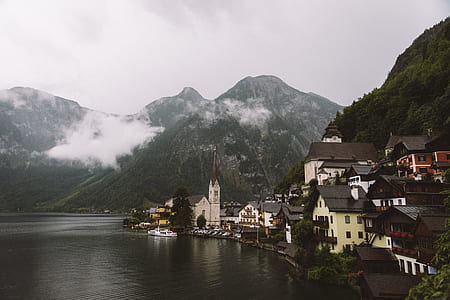 coastal town, lakeside, lake, mountain thumbnail