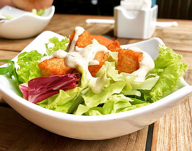 Vegetable Salad on Top of White Ceramic Plate thumbnail