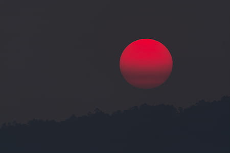 Red Moon during Night Time thumbnail