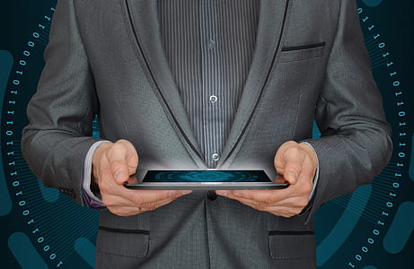man holding table computer illustration thumbnail
