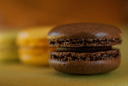 closeup photo of chocolate macrons thumbnail