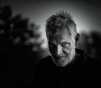 black-and-white, man, person, dark thumbnail