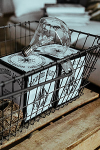 Diamond lightbulbs in a metal basket thumbnail