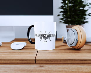 Free White Cup Mockup psd file