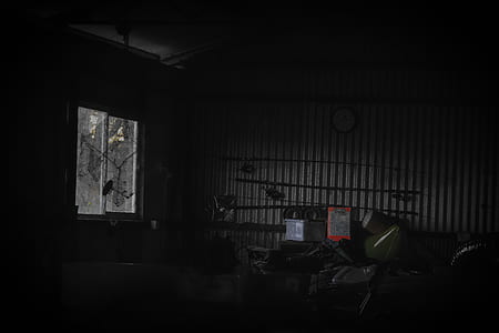 dark room with clear glass window thumbnail