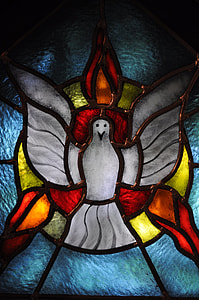 white and red bird stained glass thumbnail