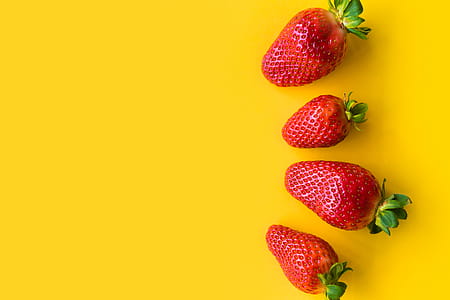 Strawberries with Yellow Background thumbnail