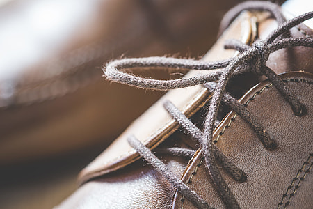 Brown Leather Shoes Shoelaces Close Up thumbnail