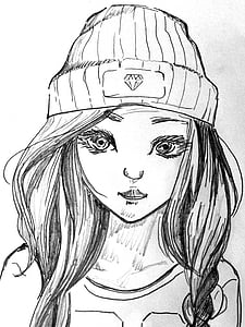 sketch of woman wearing beanie thumbnail