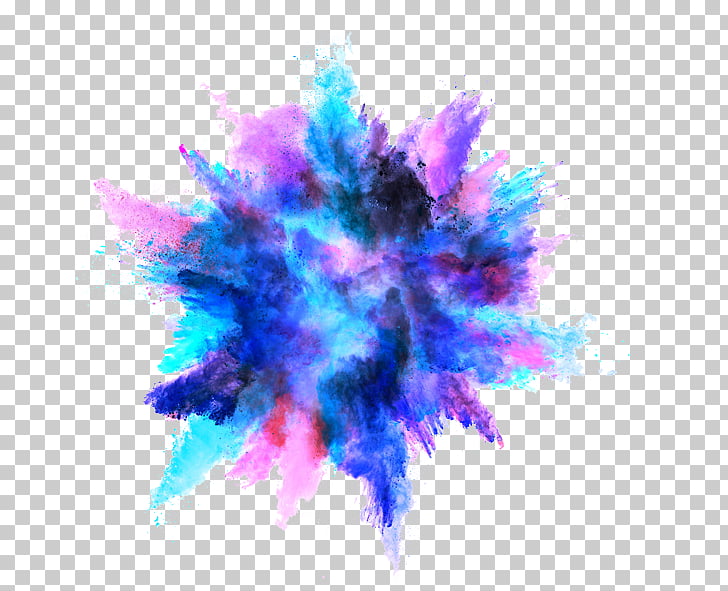 Dust explosion Color Dust explosion, Color ink splash, blue and purple holy powder expolsion PNG clipart