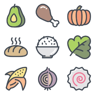 Food Set 3 svg vector icon sets