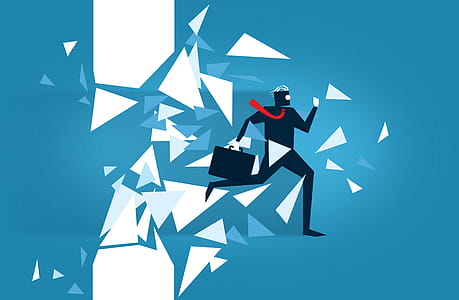 Businessman Blasting Through a Wall - Overcoming Barriers thumbnail
